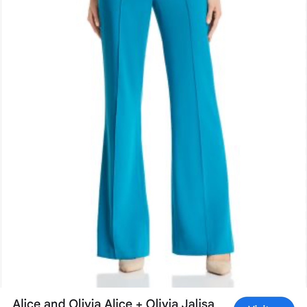 Alice + Olivia Teal Flare Pants
